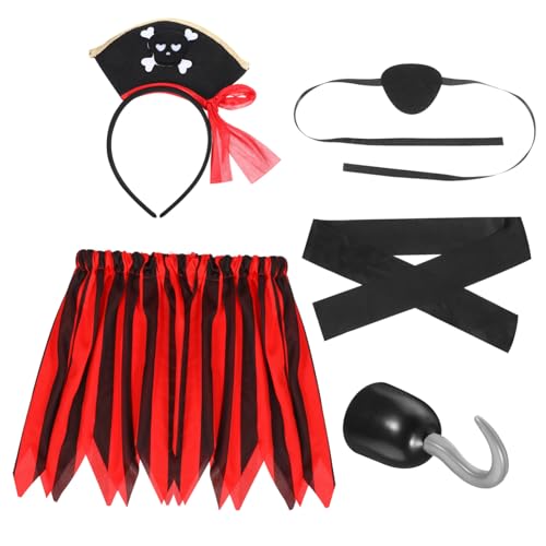 Toddmomy Piratenkostüm Halloween mit Rock Hut Augenklappe und Stirnband Verstellbar für Mädchen ca Jahre Kreatives Rollenspiel Zubehör für Fantasievolles Verkleiden Toddmomy Piratenkostüm Halloween mit Rock Hut Augenklappe und Stirnband Verstellbar für Mädchen ca Jahre Kreatives Rollenspiel Zubehör für Fantasievolles Verkleiden von Toddmomy