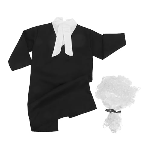 Toddmomy Richterkostüm Robe mit Perücke Bequemes Atmungsaktives Anwalts-outfit für Jungen Mädchen Gerichtssaal Rollenspiel Halloween Kostüm Verkleidung Toddmomy Richterkostüm Robe mit Perücke Bequemes Atmungsaktives Anwalts-outfit für Jungen Mädchen Gerichtssaal Rollenspiel Halloween Kostüm Verkleidung von Toddmomy