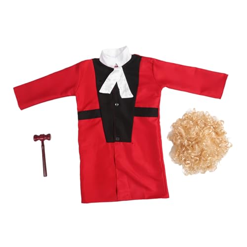 Toddmomy Richterkostüm mit Perücke Detailgetreue Robe für Rollenspiele und Bühnenauftritte Kreatives Halloween Kostüm Fördert Selbstbewusstsein und Sprechfähigkeiten Langlebig und Toddmomy Richterkostüm mit Perücke Detailgetreue Robe für Rollenspiele und Bühnenauftritte Kreatives Halloween Kostüm Fördert Selbstbewusstsein und Sprechfähigkeiten Langlebig und von Toddmomy
