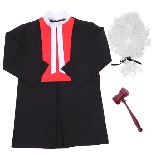 Toddmomy Richterkostüm mit Perücke Rollenspiel Anwaltskostüm für Jungen Party Verkleidung Geeignet für Große Langlebiges Kostüm für Rollenspiele und Aufführungen Toddmomy Richterkostüm mit Perücke Rollenspiel Anwaltskostüm für Jungen Party Verkleidung Geeignet für Große Langlebiges Kostüm für Rollenspiele und Aufführungen von Toddmomy