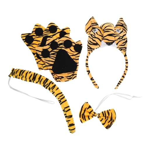 Toddmomy Tiger Kostüm Tier Kostüm Zubehör mit Weichem Tiger Haarreif Krawatte und Schwarzen Handschuhen für Zoo Party Faschingskostüme Karneval und Bühnenauftritte Toddmomy Tiger Kostüm Tier Kostüm Zubehör mit Weichem Tiger Haarreif Krawatte und Schwarzen Handschuhen für Zoo Party Faschingskostüme Karneval und Bühnenauftritte von Toddmomy