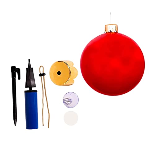 Toddmomy Weihnachtsballons Aufblasbare Übergroße Ornamente Große Weihnachtliche Außendekoration Übergroßer Aufblasbarer Weihnachtsball Große Aufblasbare Dekoration Ballballons Rot Pvc von Toddmomy