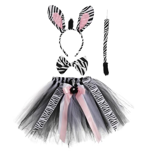 Toddmomy Zebra Kostüm Polyester Tutu Rock mit Tier Ohren Haarreif Schleife für Kleinkinder Faschingskostüm und Halloween Rollenspiel Toddmomy Zebra Kostüm Polyester Tutu Rock mit Tier Ohren Haarreif Schleife für Kleinkinder Faschingskostüm und Halloween Rollenspiel von Toddmomy