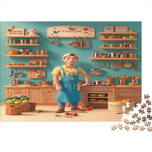 Cartoon Chef Puzzlespiele Für Erwachsene, Interesting 500 Puzzleteile, Handgefertigte DIY-Anpassung 500pcs (52x38cm) von ToeTs