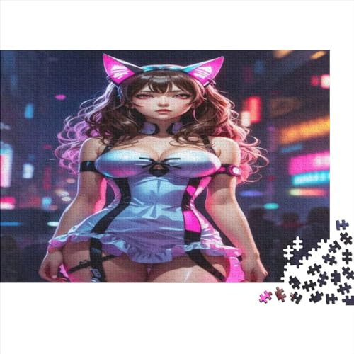 Cat Girl Puzzles 1000 Teile,Fantasy Puzzle，Puzzle Für Erwachsene, Geschicklichkeitsspiel Für Die Ganze Familie,Puzzle Farbenfrohes,Puzzle-Geschenk,Raumdekoration,DIY Kit 1000pcs (75x50cm) von ToeTs