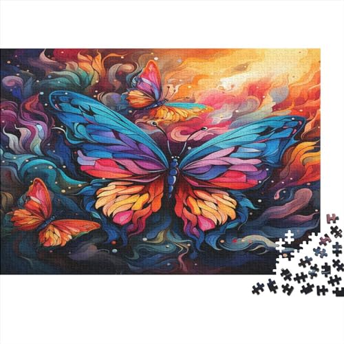 Colorful Butterfly Puzzles 500 Teile Puzzles Für Erwachsene Colored Animals Puzzle Lernspiel Herausforderung Spielzeug 500 Teile Puzzles Für Die Ganze Familie DIY Kit Puzzle-Geschenk 500pcs (52x38cm von ToeTs