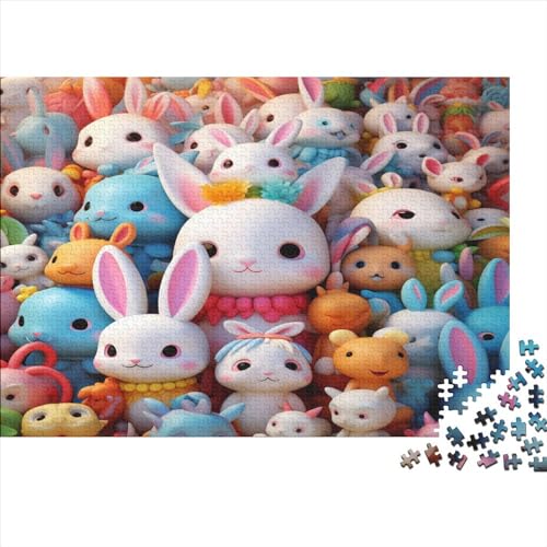 Colorful Rabbit Puzzles 1000 Teile,Puzzle Für Erwachsene, Fun Animals Puzzle, Geschicklichkeitsspiel Für Die Ganze Familie,Puzzle Farbenfrohes Legespiel 1000pcs (75x50cm) von ToeTs