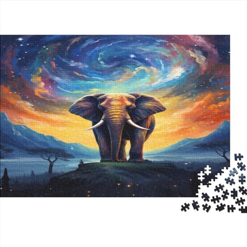 Elephants Under Starry Night Puzzles 1000 Teile Classic Fun Animals Puzzle DIY Kit Holzspielzeug Unique Gift Home Decor 1000pcs (75x50cm) von ToeTs