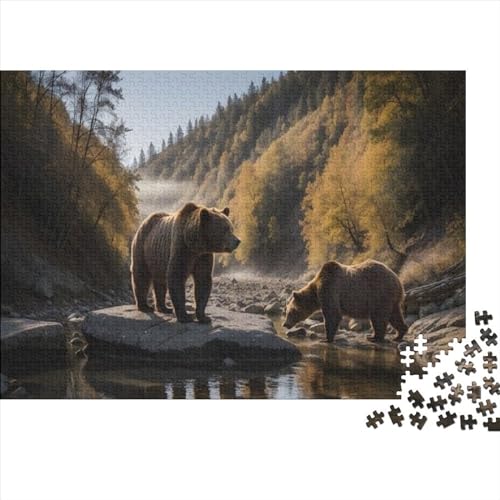 Fantasy Brown Bear Puzzles 1000 Teile | Puzzle Für Erwachsene | Animal Puzzle | Bunt Kunst Abstrakt Puzzle 1000pcs (75x50cm) von ToeTs