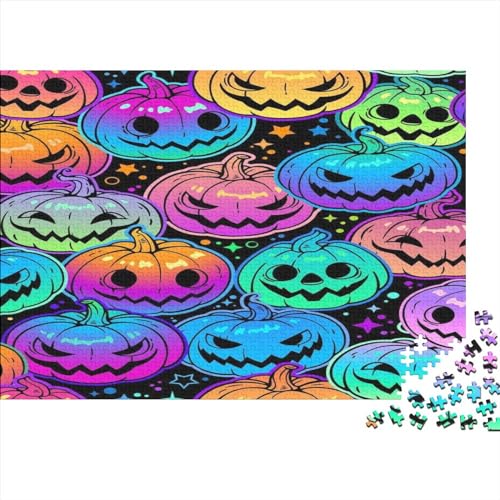 Halloween Ghost Pumpkin Puzzles 1000 Teile Painted Pumpkin Monster Puzzle Für Erwachsene Lernspiel Herausforderung Puzzles Für Erwachsene Für Die Ganze Familie DIY Kit Impossible Puzzle 1000pcs (75x50 von ToeTs