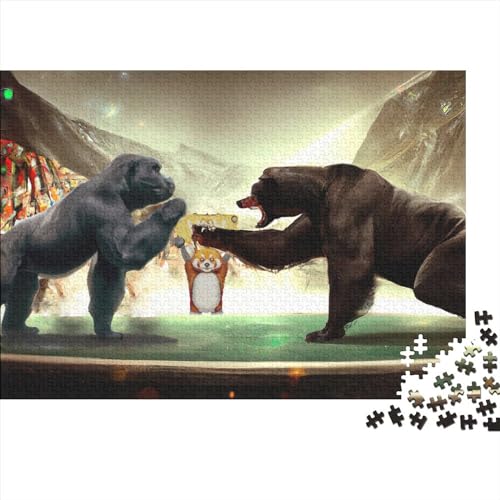 Heavyweight PK Puzzle 500 Teile, Impossible Puzzle,Fun Animals Puzzle Farbenfrohes Legespiel,Geschicklichkeitsspiel Für Die Ganze Familie 500pcs (52x38cm) von ToeTs