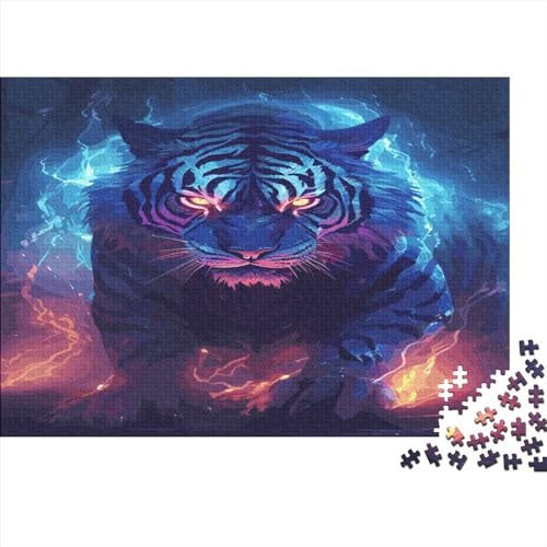 Jungle Tiger Puzzle 500 Teile, Impossible Puzzle,Animal Puzzle Farbenfrohes Legespiel,Geschicklichkeitsspiel Für Die Ganze Familie 500pcs (52x38cm) von ToeTs