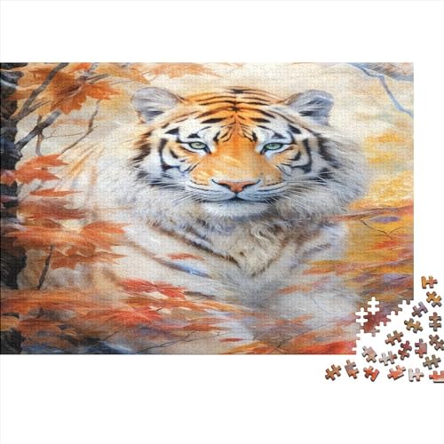 Jungle Tiger Puzzle 500 Teile,Animal Puzzle Für Erwachsene, Impossible Puzzle, Geschicklichkeitsspiel Für Die Ganze Familie 500pcs (52x38cm) von ToeTs
