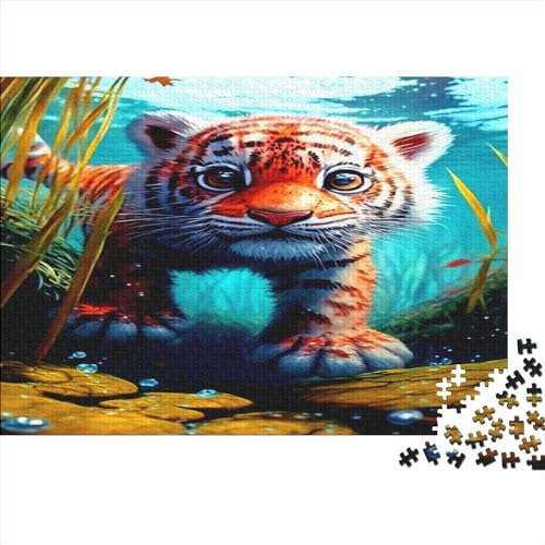 Jungle Tiger Puzzles 1000 Teile Animal Puzzle Wohnkultur Erwachsene Puzzle DIY Kit Holzspielzeug Einzigartiges Geschenk Wohnkultur 1000pcs (75x50cm) von ToeTs