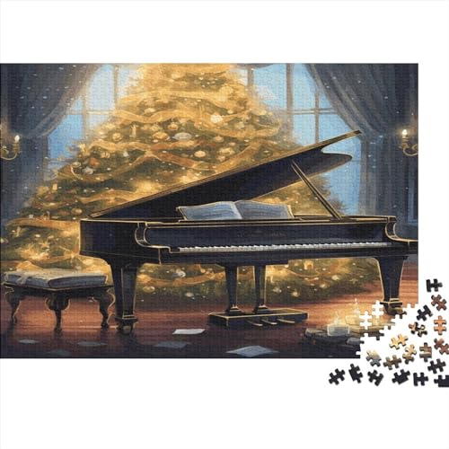 Merry Christmas Puzzle 1000 Teile, Impossible Puzzle,Christmas Piano Puzzle Farbenfrohes Legespiel,Geschicklichkeitsspiel Für Die Ganze Familie 1000pcs (75x50cm) von ToeTs