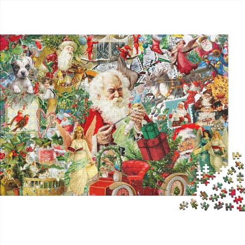 Merry Christmas Puzzle 1000 Teile Santa Claus Puzzle Erwachsene 1000 Teile Puzzle Geschenkideen 1000pcs (75x50cm) von ToeTs