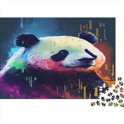 Panda Painting Holzpuzzle Für Erwachsene, Protecting Animals Puzzle, Einzigartig Geformte Puzzleteile 500 Teile 500pcs (52x38cm) von ToeTs