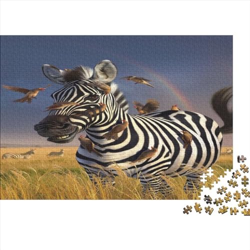 Plains Zebra Puzzles 1000 Teile Animal Puzzle Puzzles Für Erwachsene Lernspiel Herausforderung Spielzeug 1000pcs (75x50cm) von ToeTs