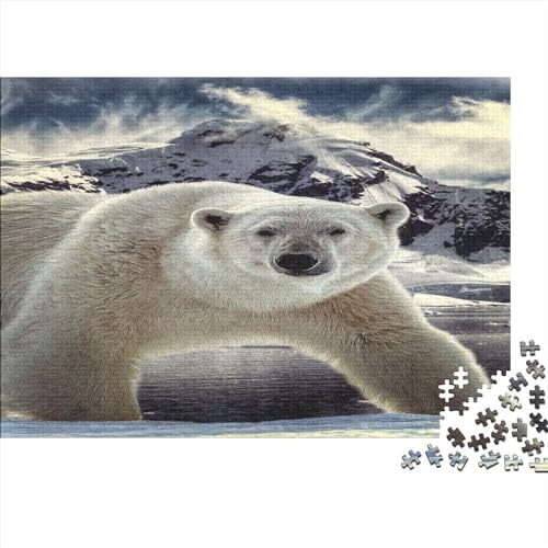 Polar Bear Puzzle 1000 Teile,Animal Puzzle Für Erwachsene, Impossible Puzzle,Puzzle Farbenfrohes Legespiel,uzzle Farbenfrohes Legespiel 1000pcs (75x50cm) von ToeTs