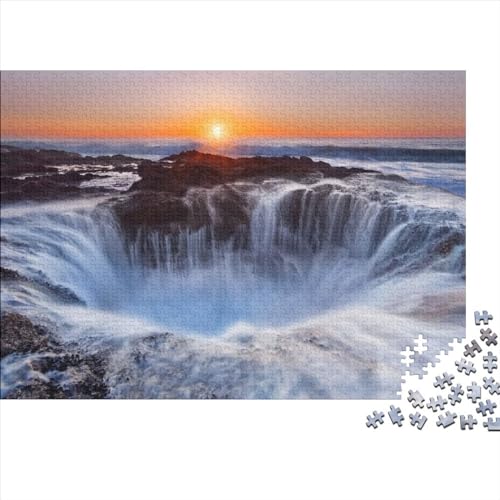 Thor's Well Puzzles 1000 Teile Erwachsener Natural Landscape Puzzle Kniffel Spaß Für Die Ganze Familie - Abwechslungsreiche Motive Für Jeden Geschmack 1000pcs (75x50cm) von ToeTs