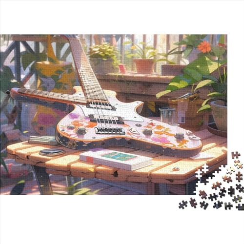 Tropical Guitar Puzzles 1000 Teile,für Erwachsene,Musical Instrument Puzzle Impossible Puzzle, Home Dekoration Puzzle， DIY Kit，Lernspiel Herausforderung Pielzeug Puzzles 1000pcs (75x50cm) von ToeTs
