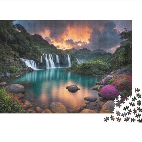 Tropical Waterfall Puzzle 500 Teile Beautiful Scenery Puzzle Erwachsene 500 Teile Puzzle Geschenkideen 500pcs (52x38cm) von ToeTs