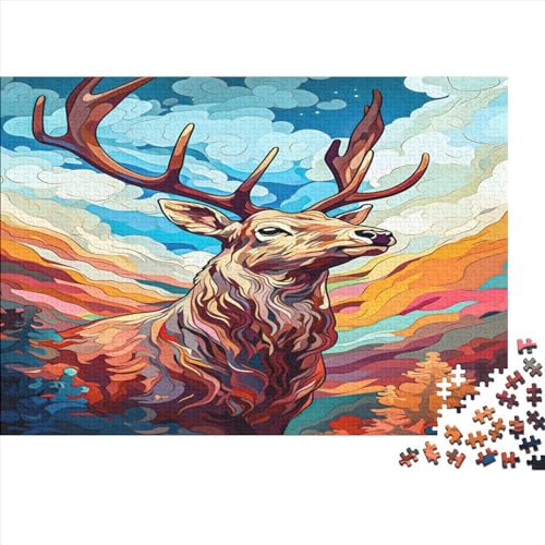 Vibrant Highland Deer Puzzle 500 Teile Fun Animals Puzzle Erwachsene 500 Teile Puzzle Geschenkideen 500pcs (52x38cm) von ToeTs