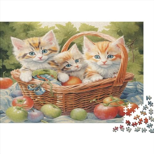 Wild Kittens Puzzle 1000 Teile,Pet Cat Puzzle Für Erwachsene, Impossible Puzzle,Puzzle Farbenfrohes Legespiel,uzzle Farbenfrohes Legespiel 1000pcs (75x50cm) von ToeTs