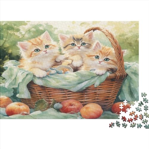 Wild Kittens Puzzles 1000 Teile,Puzzle Für Erwachsene, Pet Cat Puzzle, Geschicklichkeitsspiel Für Die Ganze Familie,Puzzle Farbenfrohes 1000pcs (75x50cm) von ToeTs
