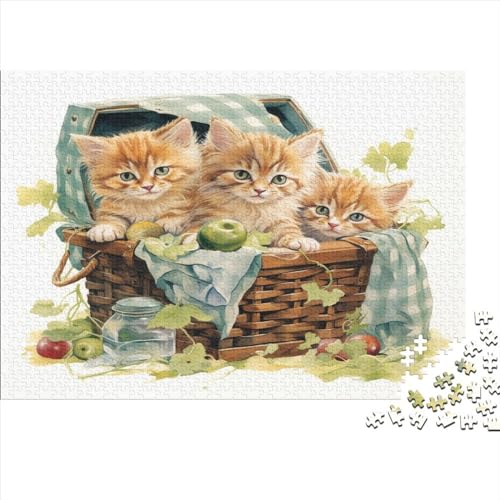 Wild Kittens Puzzles 1000 Teile,für Erwachsene,Pet Cat Puzzle Impossible Puzzle, Home Dekoration Puzzle， DIY Kit，Lernspiel Herausforderung Pielzeug Puzzles 1000pcs (75x50cm) von ToeTs