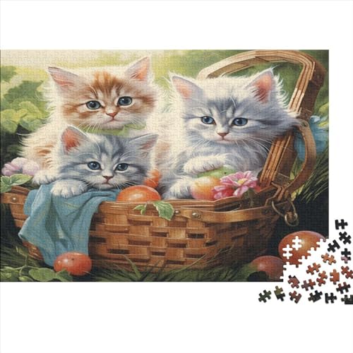 Wild Kittens Puzzlespiele Für Erwachsene, Pet Cat 300 Puzzleteile, Handgefertigte DIY-Anpassung 300pcs (40x28cm) von ToeTs