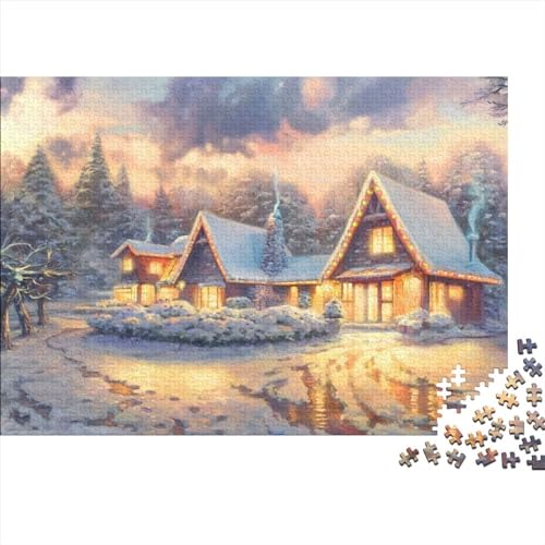 Winter Snow Wonderland Puzzle 1000 Teile, Romantic WinterPuzzle Für Erwachsene, Puzzle Farbenfrohes Legespiel,Geschicklichkeitsspiel Für Die Ganze Familie 1000pcs (75x50cm) von ToeTs