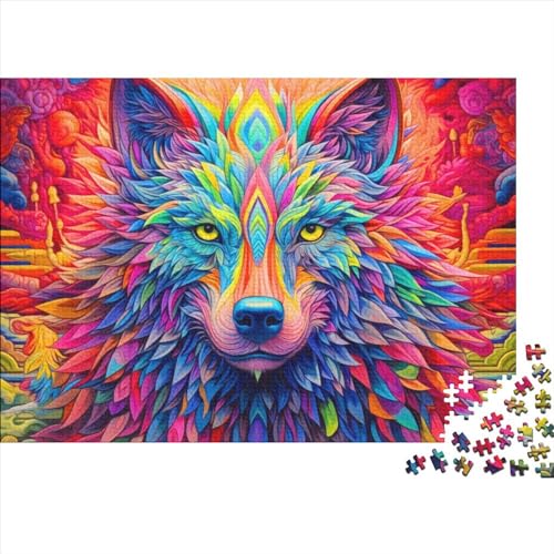 Wolf Painting Puzzle 1000 Teile,Animal Puzzle Für Erwachsene, Impossible Puzzle,Puzzle Farbenfrohes Legespiel,uzzle Farbenfrohes Legespiel 1000pcs (75x50cm) von ToeTs