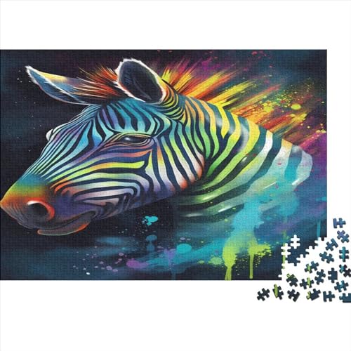 Zebra Painting Puzzle 1000 Teile,Animal Puzzle Für Erwachsene, Impossible Puzzle, Geschicklichkeitsspiel Für Die Ganze Familie 1000pcs (75x50cm) von ToeTs