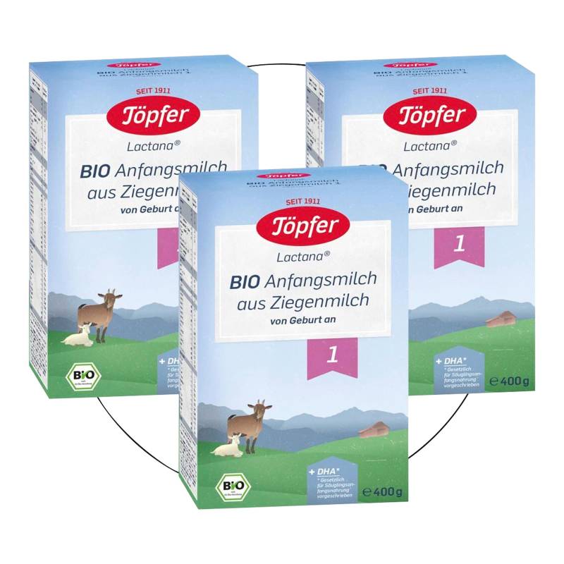 Töpfer Bundle 3er-Pack Bio Anfangsmilch 1 Ziege 400g von Töpfer