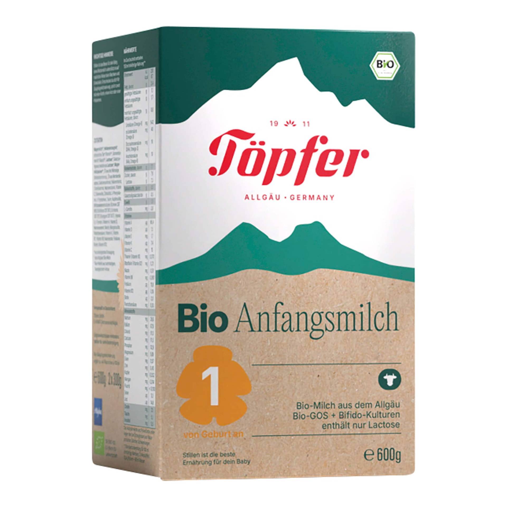 Töpfer Bio Anfangsmilch 1, 600g Töpfer Bio Anfangsmilch 1, 600g von Töpfer