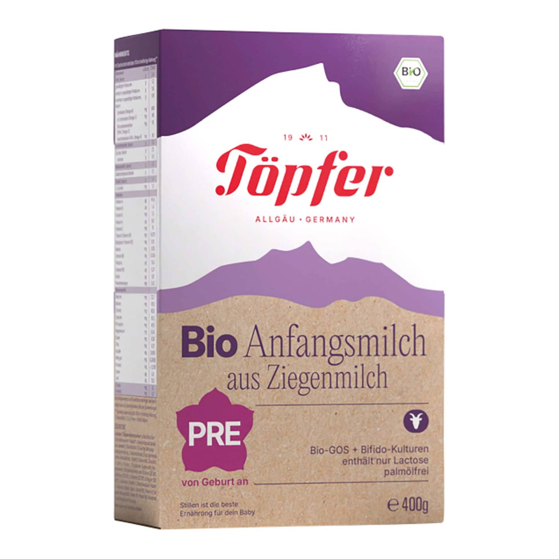 Töpfer Bio Anfangsmilch PRE Ziege, 400g Töpfer Bio Anfangsmilch PRE Ziege, 400g von Töpfer