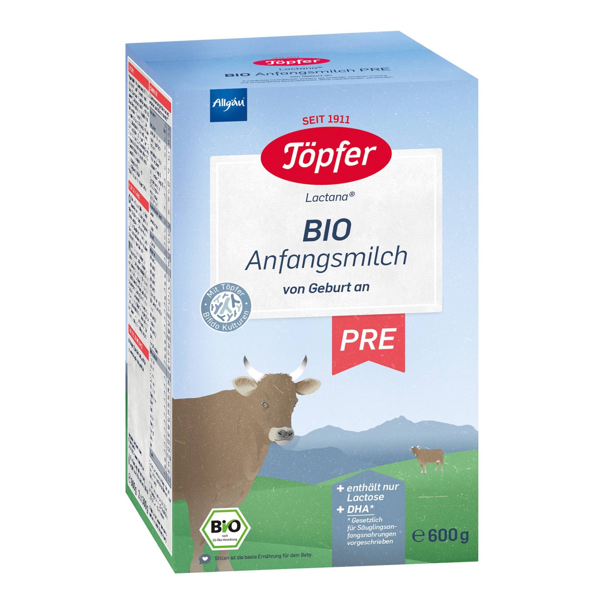 Töpfer Bio Anfangsmilch Pre 600g von Töpfer