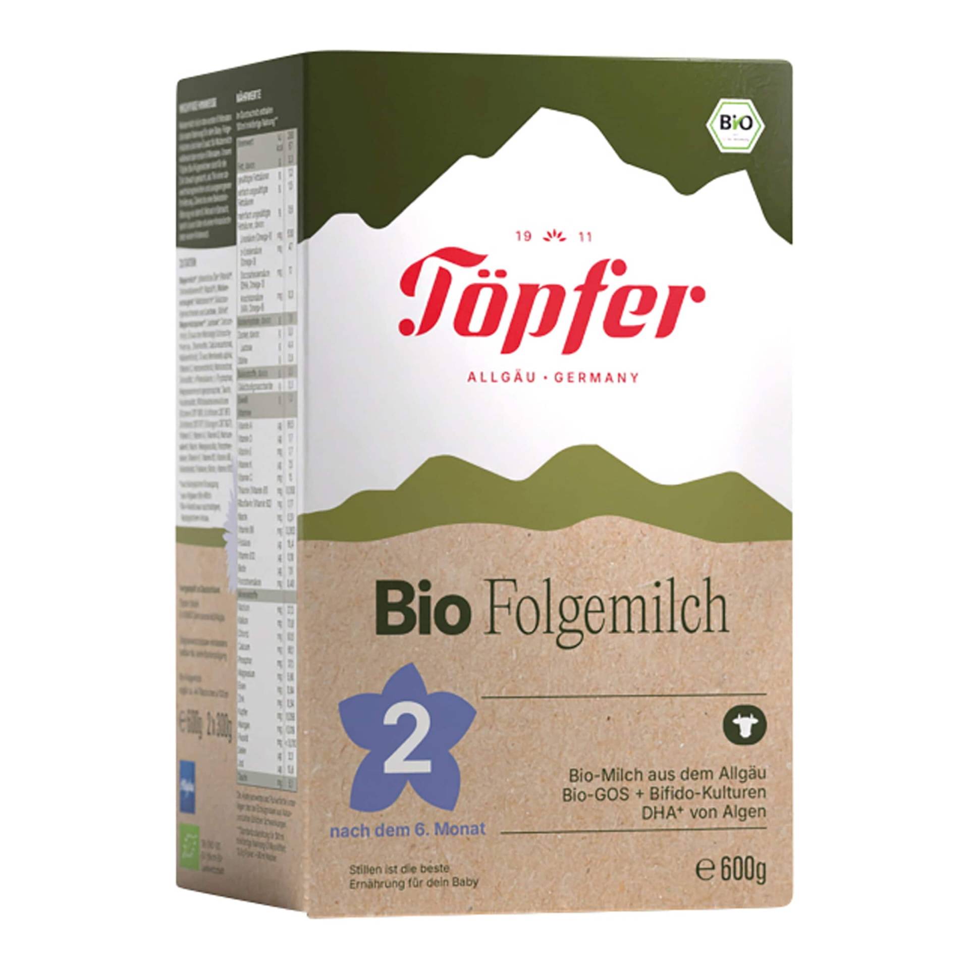 Töpfer Bio Folgemilch 2, 600g Töpfer Bio Folgemilch 2, 600g von Töpfer