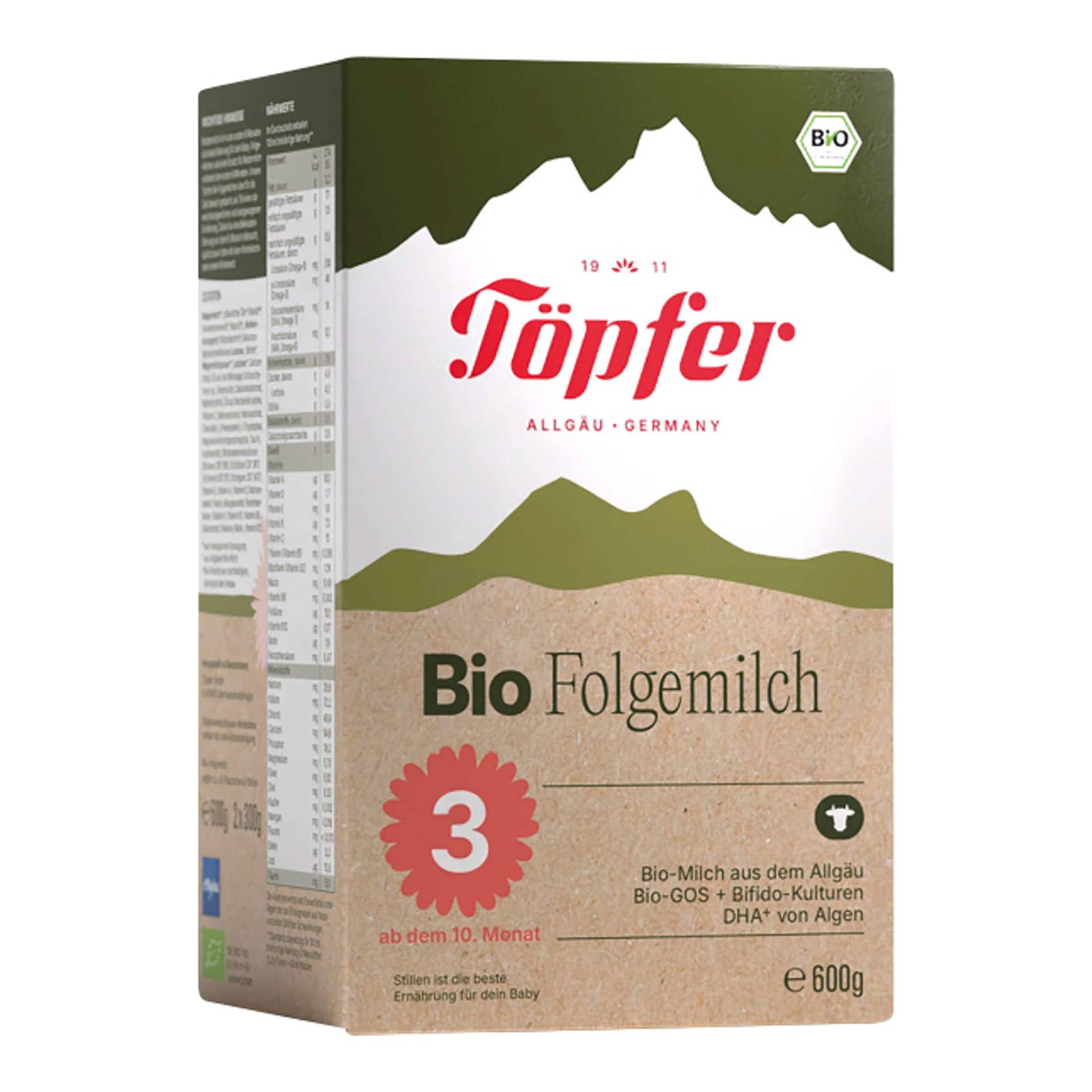 Töpfer Bio Folgemilch 3, 600g Töpfer Bio Folgemilch 3, 600g von Töpfer