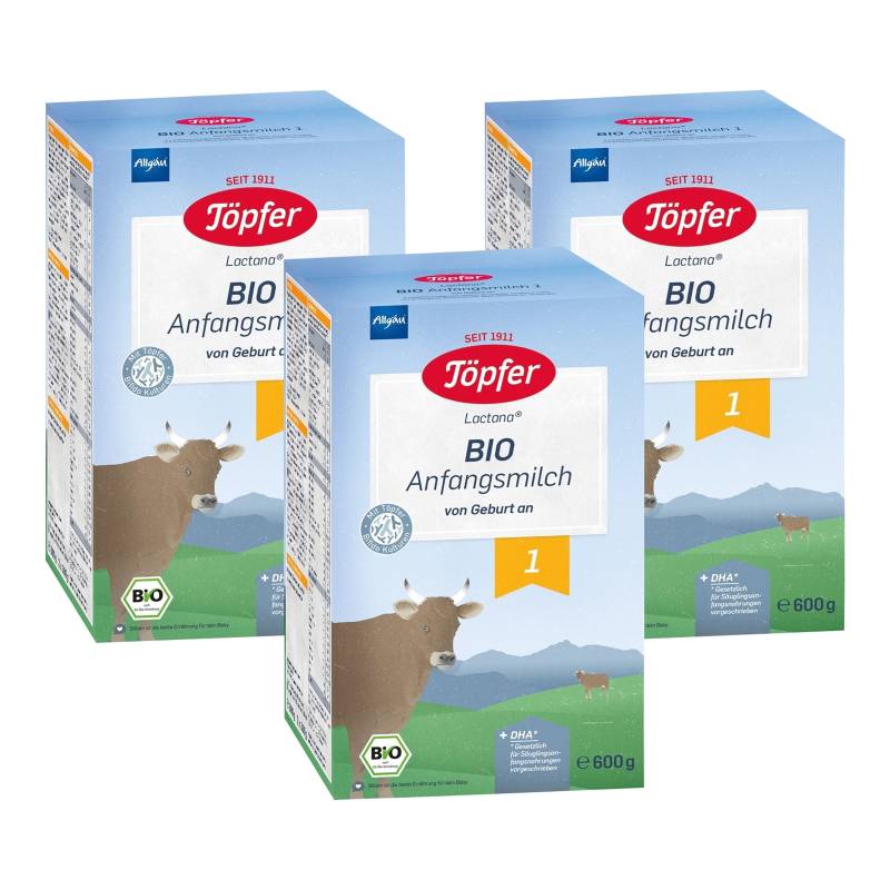 Töpfer Bundle 3er Pack Bio Anfangsmilch 1 600g von Töpfer