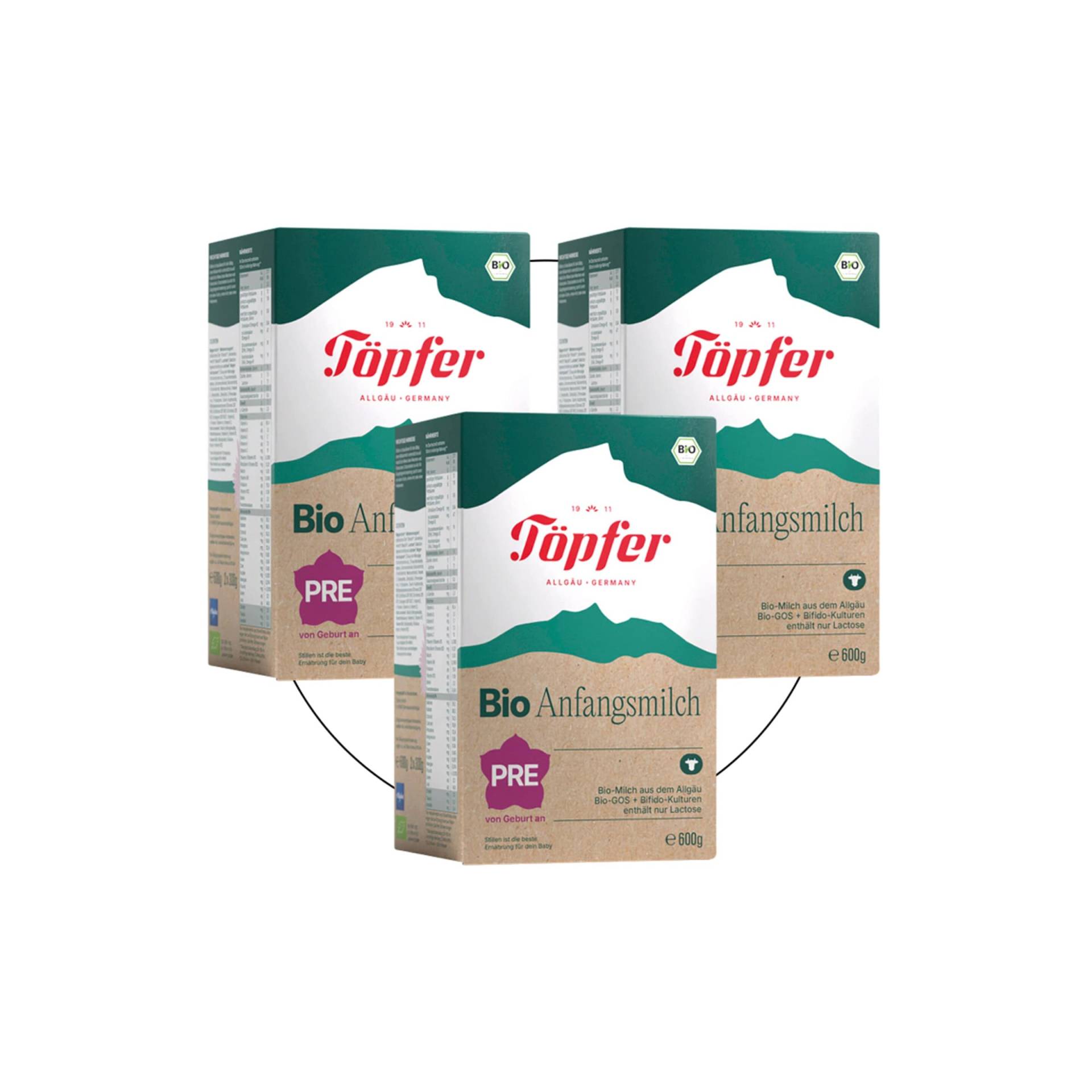 Töpfer Bundle 3er Pack Bio Anfangsmilch Pre 600 g Töpfer Bundle 3er Pack Bio Anfangsmilch Pre 600 g von Töpfer