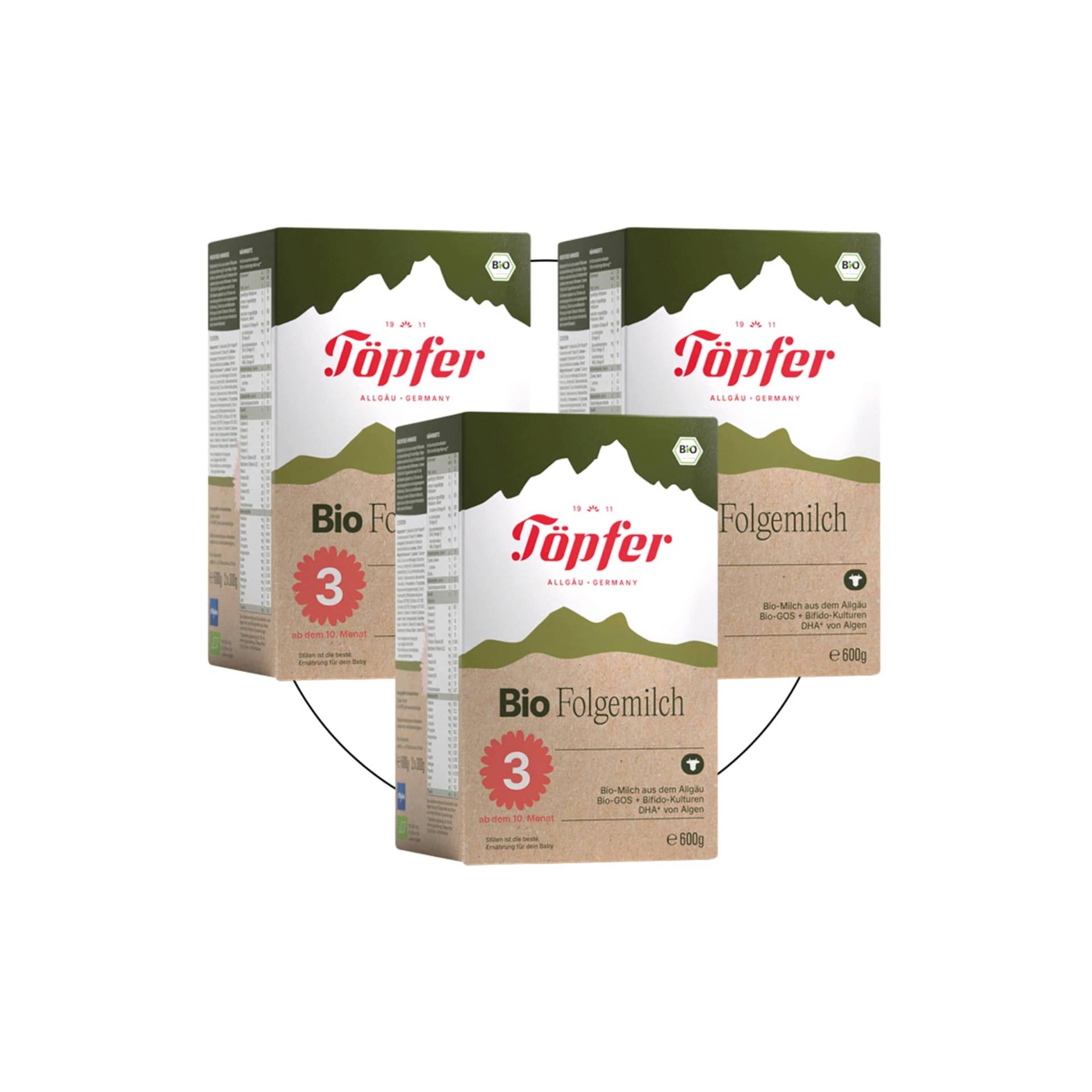 Töpfer Bundle 3er Pack Bio Folgemilch 3 600 g Töpfer Bundle 3er Pack Bio Folgemilch 3 600 g von Töpfer