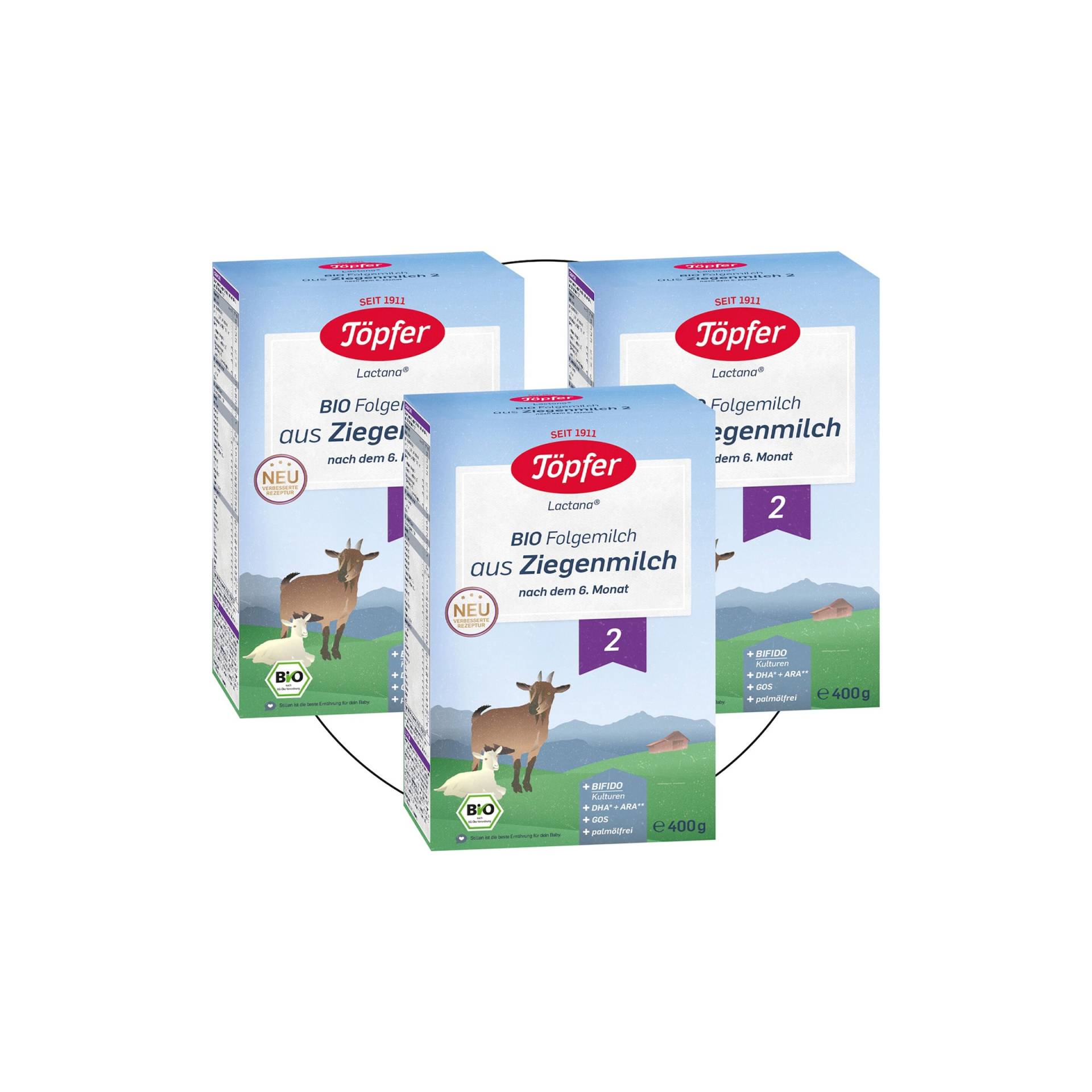 Töpfer Bundle 3er Pack Bio Folgemilch Ziege 2, 400g Töpfer Bundle 3er Pack Bio Folgemilch Ziege 2, 400g von Töpfer