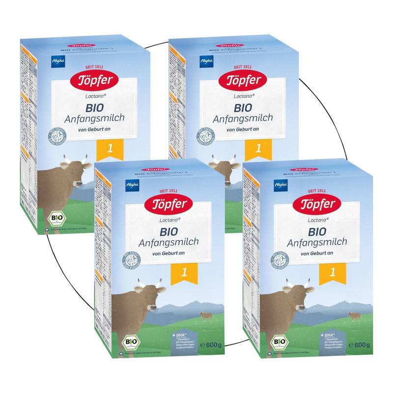 Töpfer Bundle 4er Pack Bio Anfangsmilch 1 600g von Töpfer