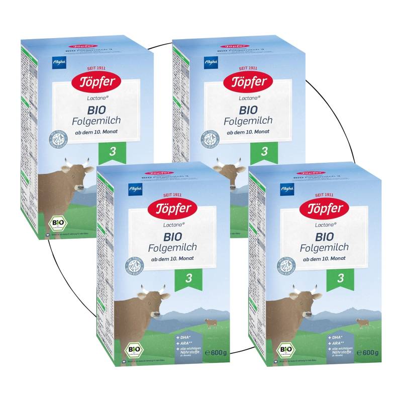 Töpfer Bundle 4er Pack Bio Folgemilch 3 600g von Töpfer