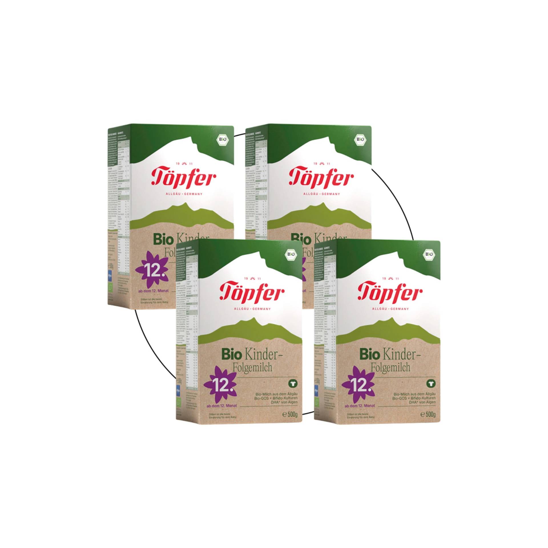 Töpfer Bundle 4er Pack Bio Kinder-Folgemilch 500 g Töpfer Bundle 4er Pack Bio Kinder-Folgemilch 500 g von Töpfer