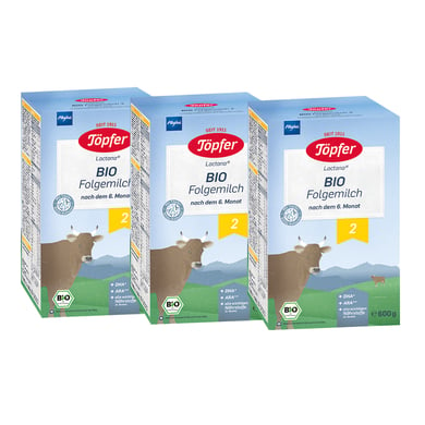 Töpfer Folgemilch 2 Bio 3x 600g nach dem 6. Monat von Töpfer