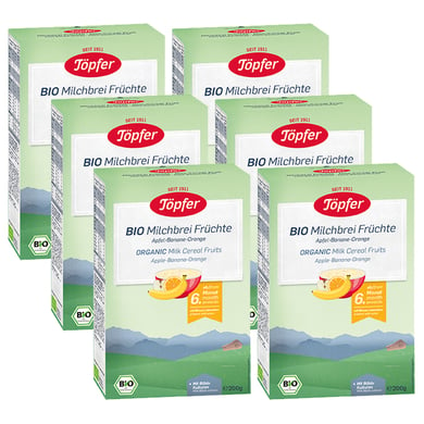 Töpfer Milchbrei Bio Früchte 6x 200g ab dem 6. Monat von Töpfer