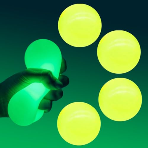 Magic Ceiling Globs, 2025 Neu Squishy Stressball, Anti Stress Bälle Geschenke, Stressball Kinder Erwachsene, Beleuchten Durchsichtig Quetschball (Gelb) von Toerjii